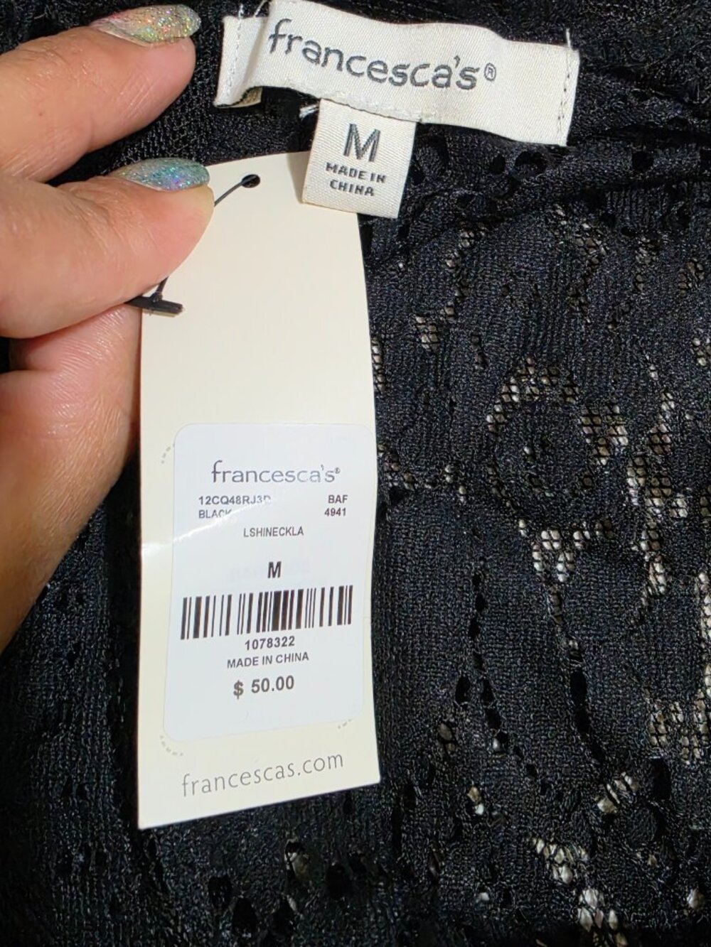 New Francesca's Black Blouse - Picture 11 of 14